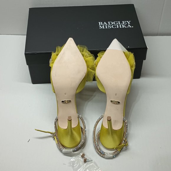 New Badgley Mischka Women's Sacred Pump Soft Lime Size 8 3.5 Inch High Heels - Picture 6 of 10